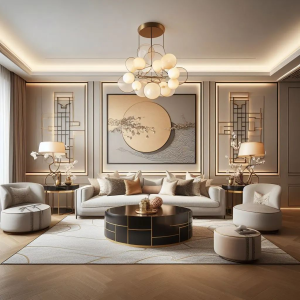 第4期设计案例:格调高雅的现代客厅,当代装饰,宋代风格,简约典雅,模块化设计-BIG设计